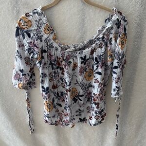 Chic Floral Smocked Blouse